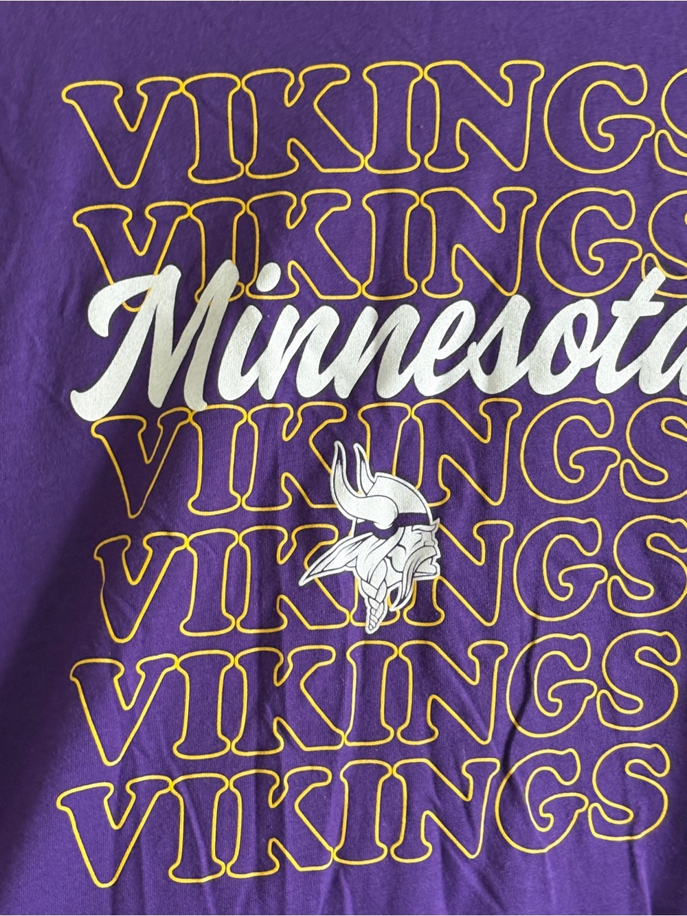 Fantatics MN Vikings Womens Purple V Neck Tee Shirt Top Size Medium NFL Football - Picture 4 of 5
